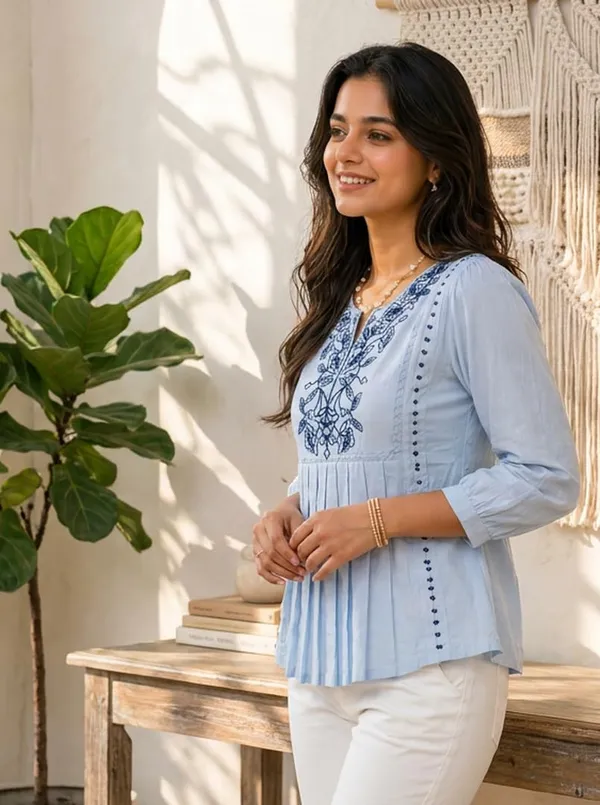 Women_Cotton_Blend_Kurti_Top