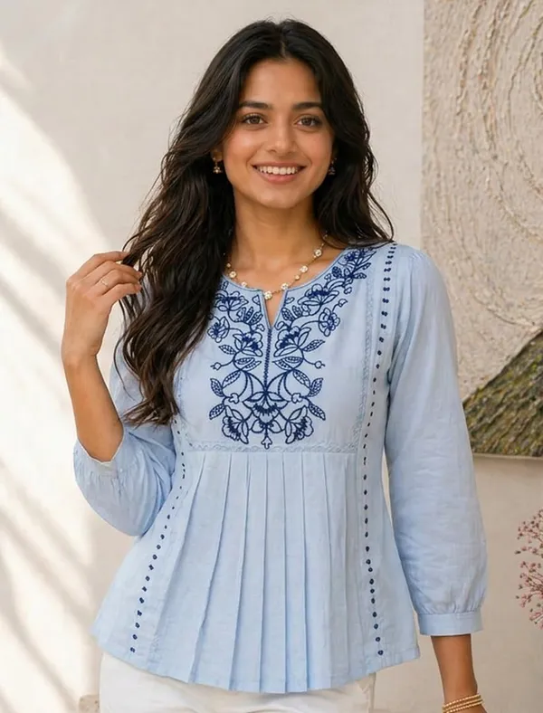 Women_Cotton_Blend_Kurti_Top