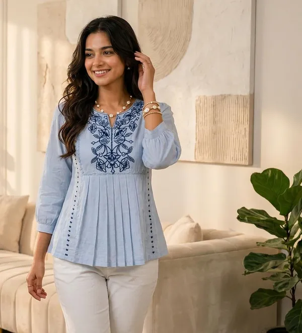 Women_Cotton_Blend_Kurti_Top