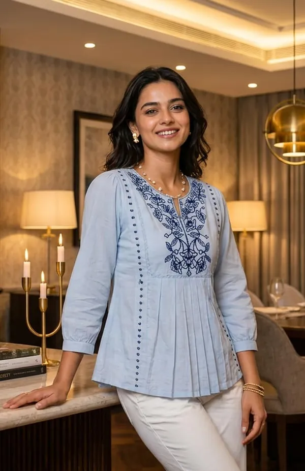 Women_Cotton_Blend_Kurti_Top