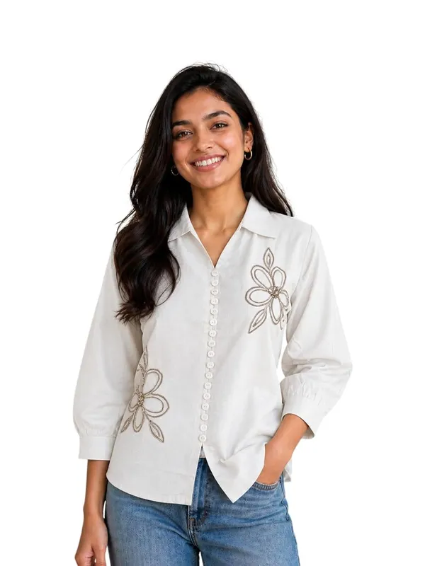 Womens_Embroidered_Cotton_Blend_Button_Down_Shirt