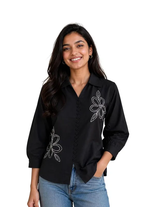 Womens_Embroidered_Cotton_Blend_Button_Down_Shirt
