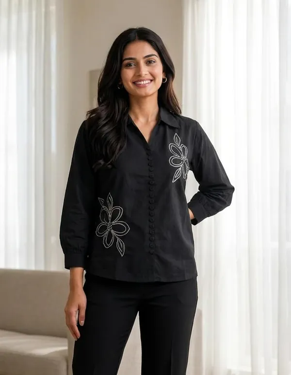 Womens_Embroidered_Cotton_Blend_Button_Down_Shirt