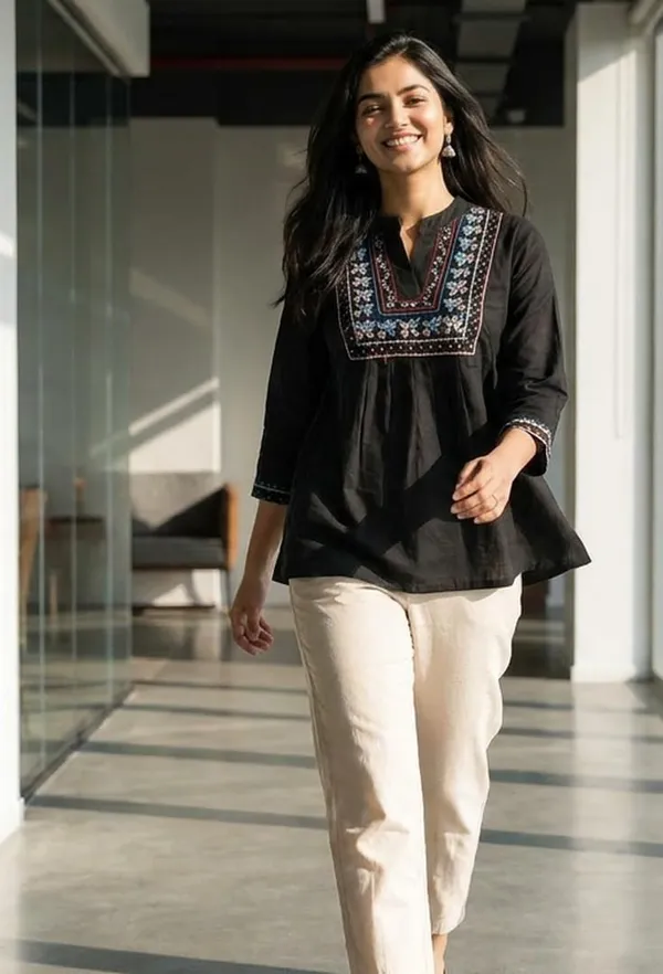 Women_Cotton_Blend_Kurti_Top