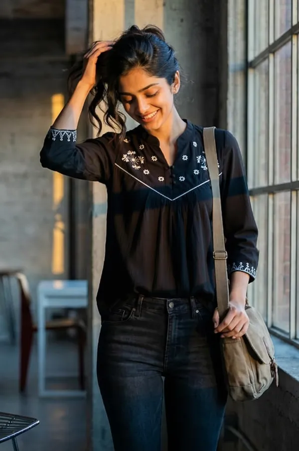 Women_Cotton_Blend_Kurti_Top