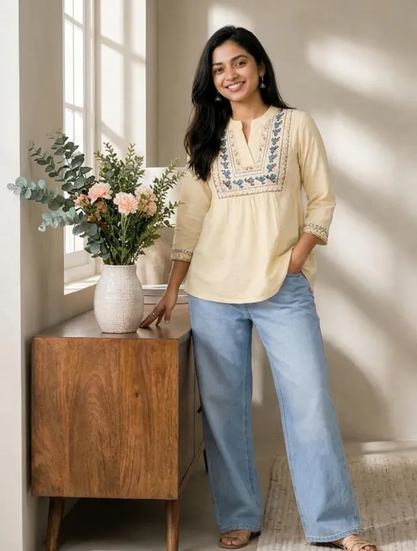 Women_Cotton_Blend_Kurti_Top