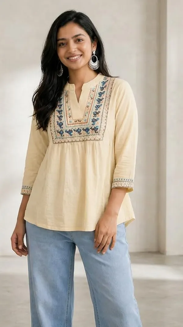 Women_Cotton_Blend_Kurti_Top
