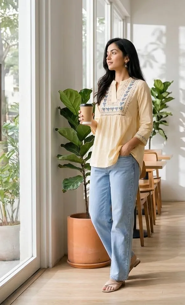 Women_Cotton_Blend_Kurti_Top