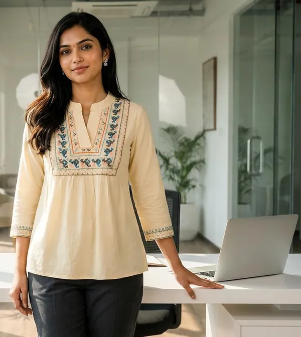 Women_Cotton_Blend_Kurti_Top