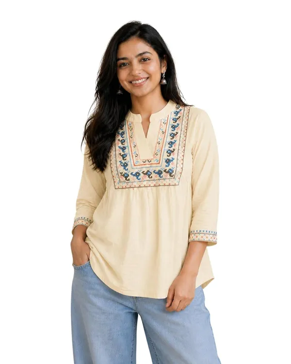 Women_Cotton_Blend_Kurti_Top