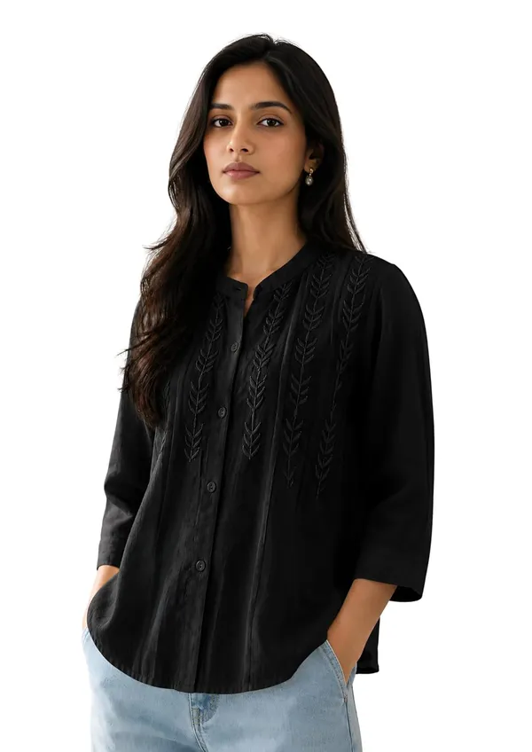 Womens_Rayon_Mandarin_Collar_Shirt