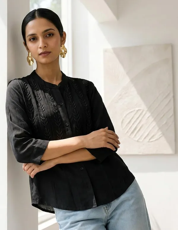 Womens_Rayon_Mandarin_Collar_Shirt