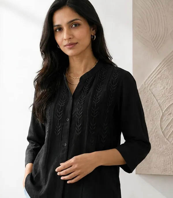 Womens_Rayon_Mandarin_Collar_Shirt