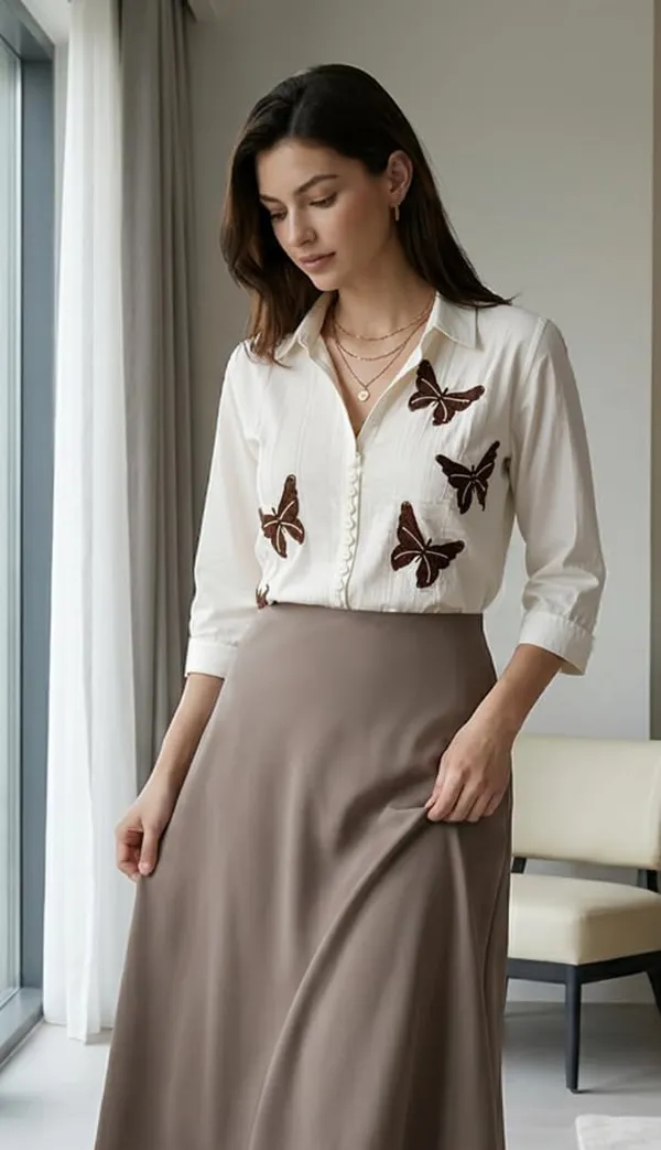 Womens_Embroidered_Cotton_Blend_Button_Down_Top