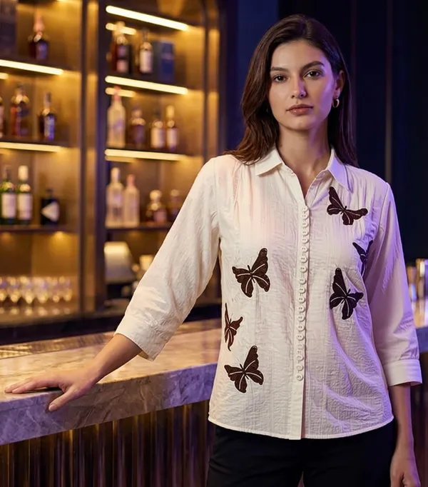 Womens_Embroidered_Cotton_Blend_Button_Down_Top