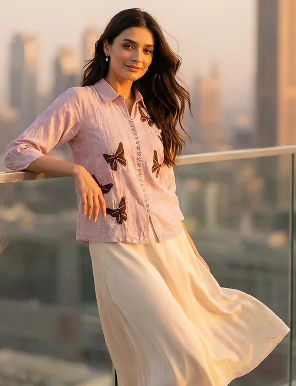 Womens_Embroidered_Cotton_Blend_Collared_Top