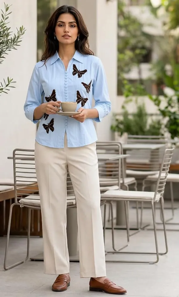 Womens_Cotton_Blend_Button_Down_Top