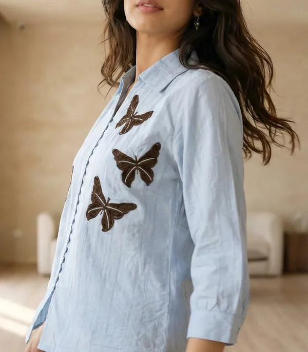 Womens_Cotton_Blend_Button_Down_Top