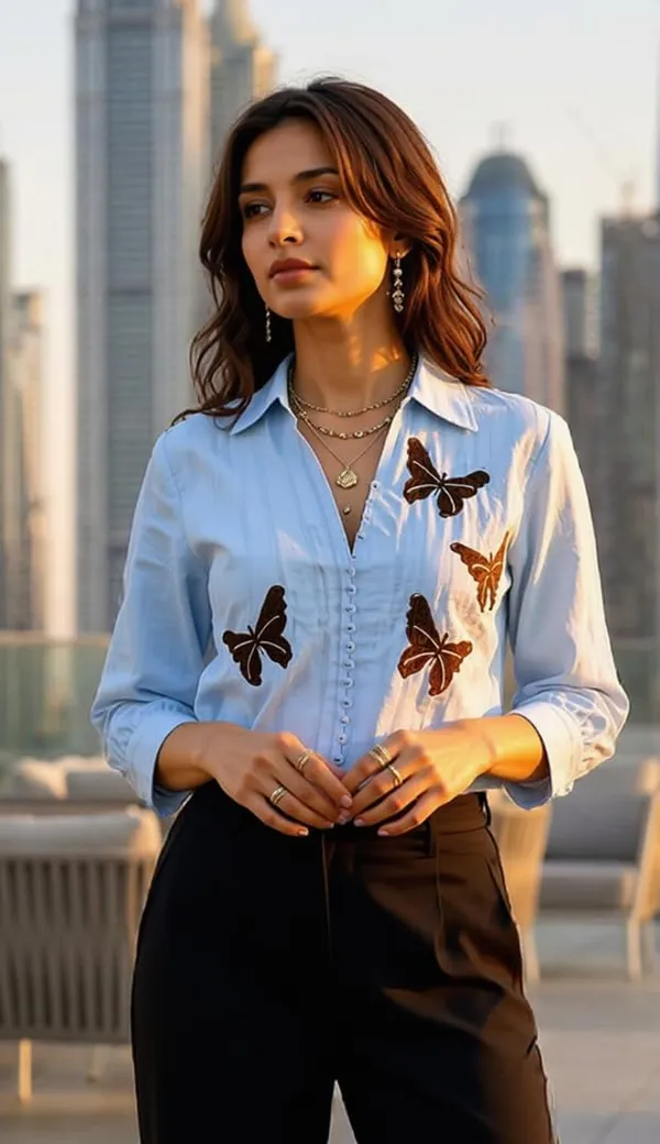 Womens_Cotton_Blend_Button_Down_Top