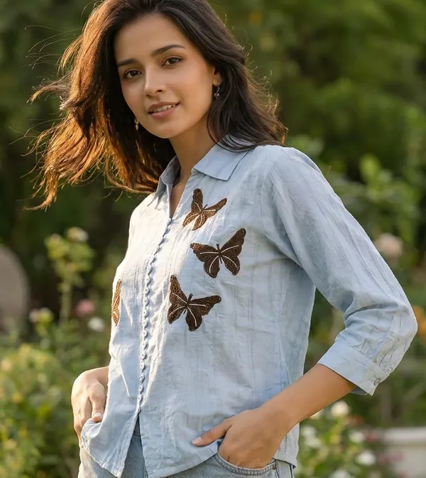 Womens_Cotton_Blend_Button_Down_Top