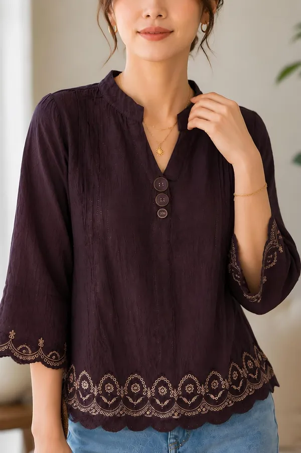 Women_Cotton_Blend_Tunic_Top