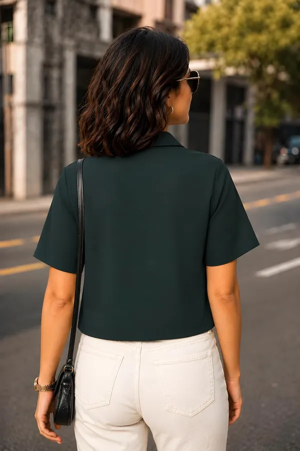 Womens_Cotton_Blend_Crop_Shirt