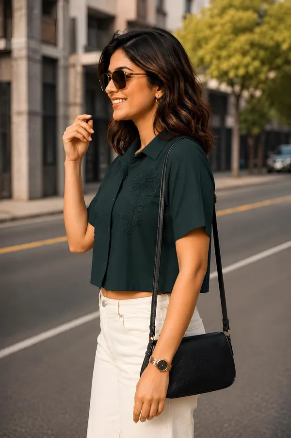 Womens_Cotton_Blend_Crop_Shirt
