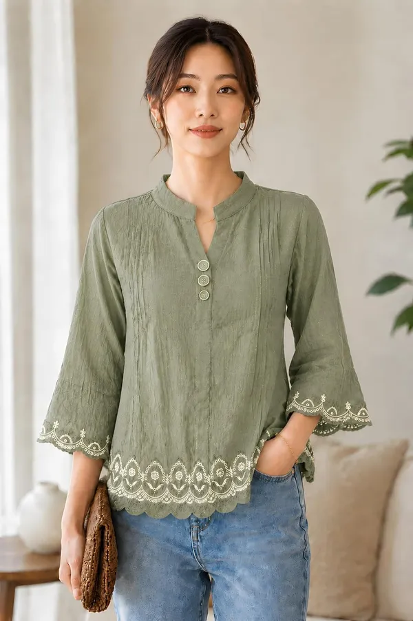 Women_Cotton_Blend_Tunic_Top