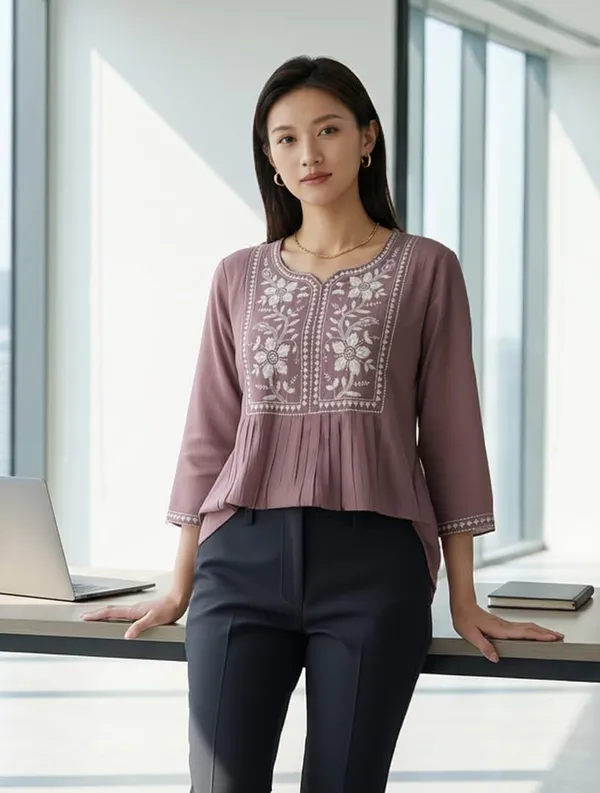 Women_Cotton_Blend_Kurti_Top