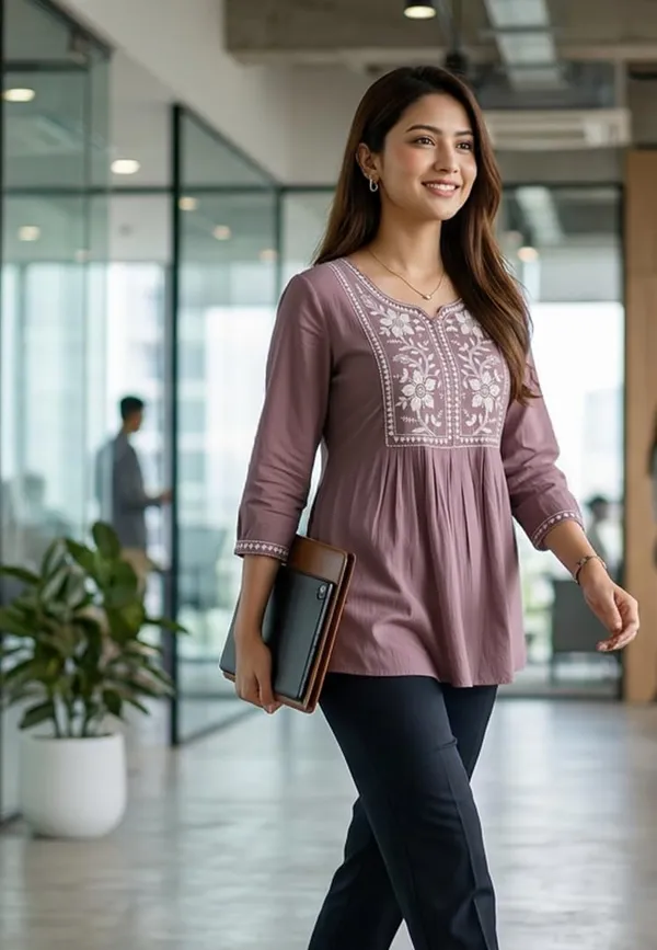 Women_Cotton_Blend_Kurti_Top