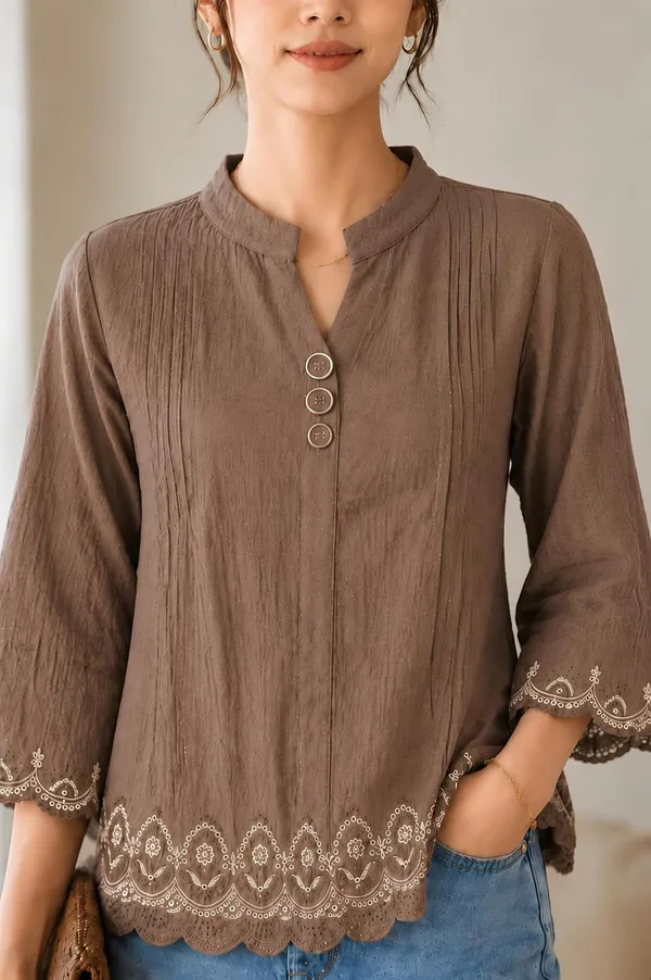 Women_Cotton_Blend_Tunic_Top