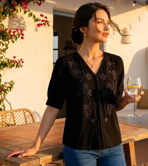 Womens_Cotton_Blend_V_Neck_Tunic_Top