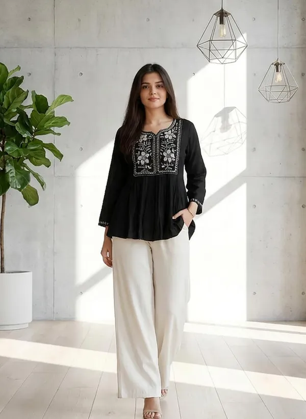 Womens_Embroidered_Cotton_Blend_Kurti_Top