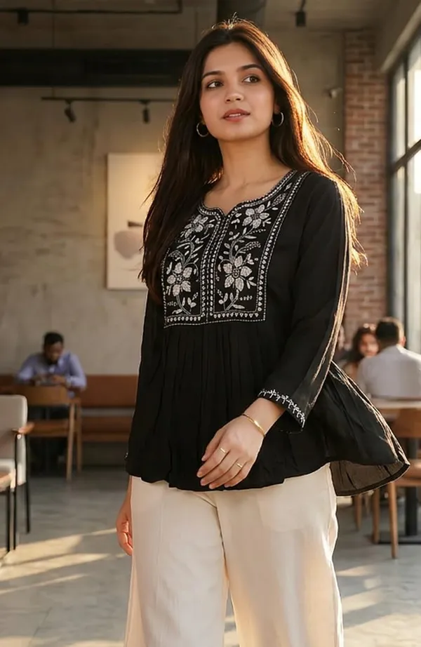 Womens_Embroidered_Cotton_Blend_Kurti_Top