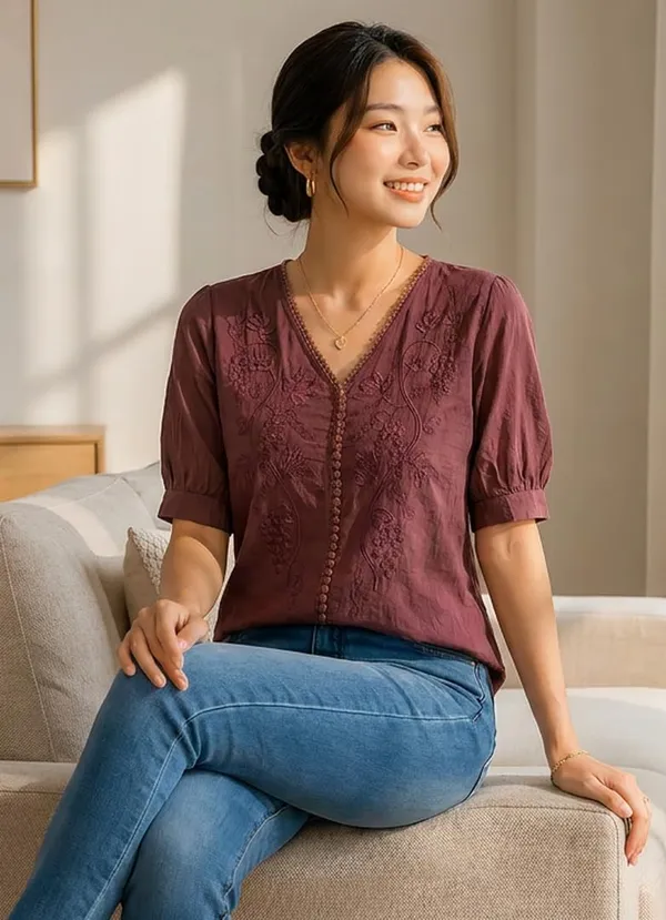 Womens_Embroidered_Cotton_Blend_Tunic_Top