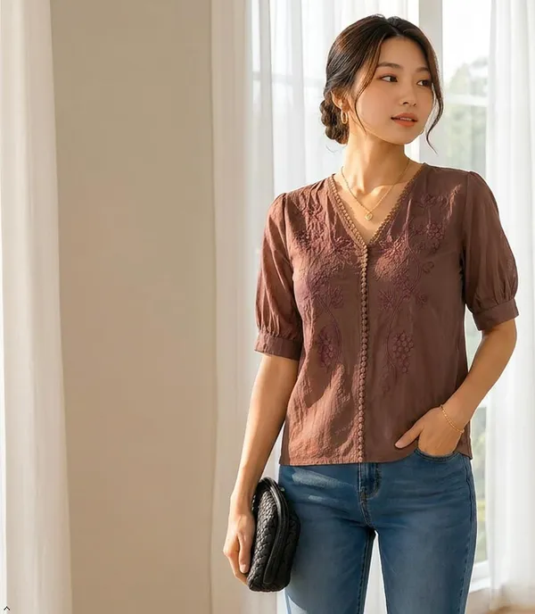 Womens_Embroidered_Cotton_Blend_Tunic_Top