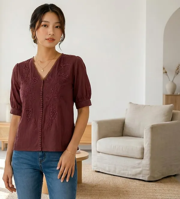 Womens_Embroidered_Cotton_Blend_Tunic_Top