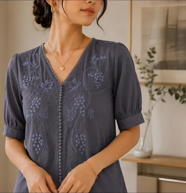 Womens_Embroidered_Cotton_Blend_Tunic_Top