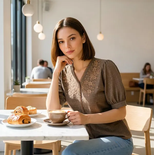 Women_Cotton_Blend_V_Neck_Tunic_Top
