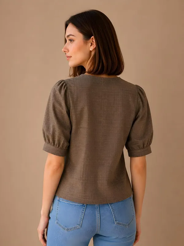 Women_Cotton_Blend_V_Neck_Tunic_Top