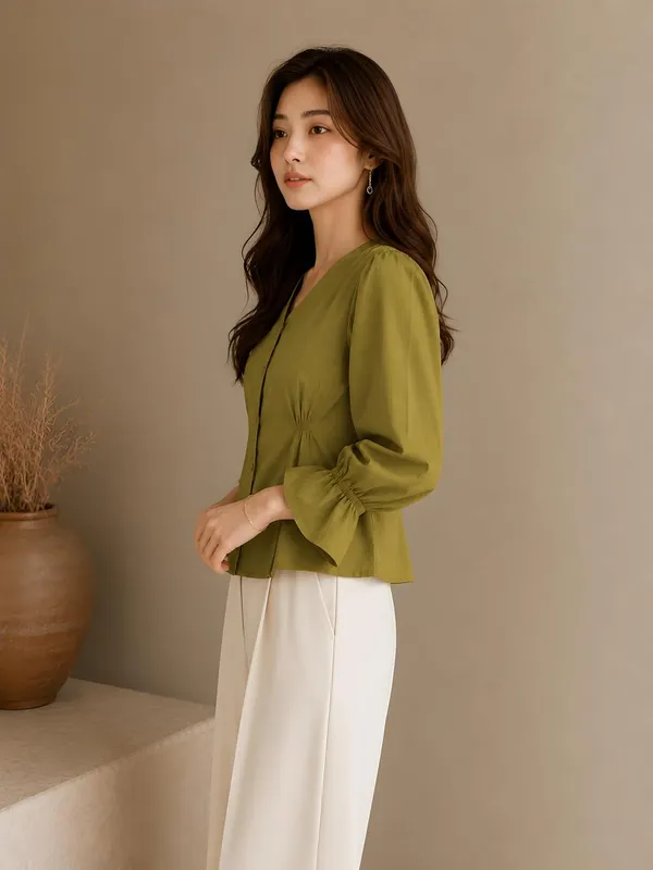 Women_V_Neck_Button_Down_Shirt