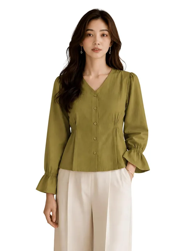 Women_V_Neck_Button_Down_Shirt