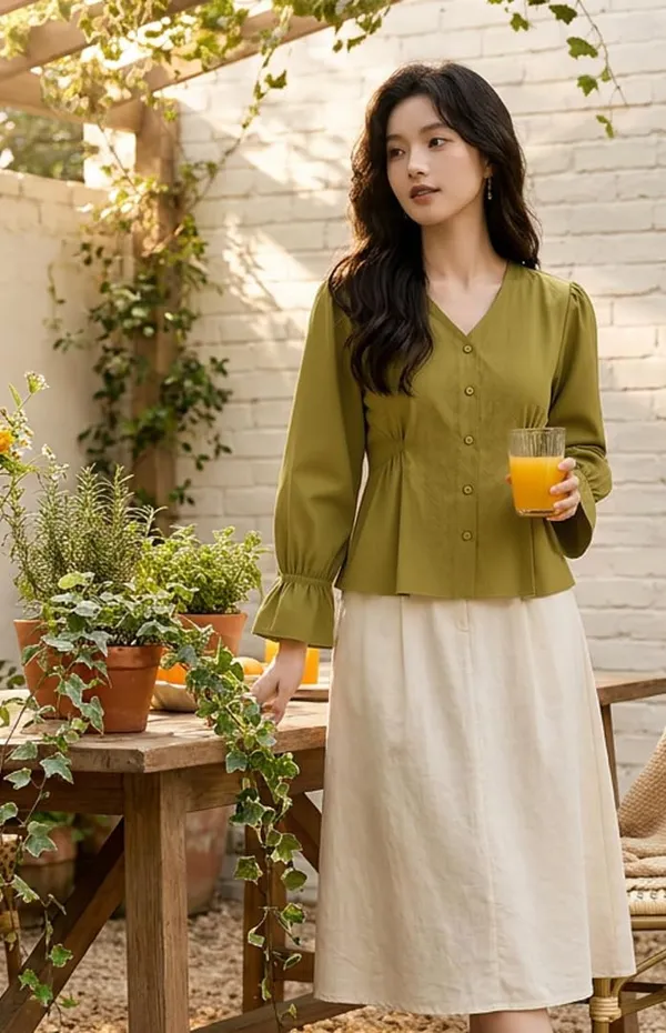 Women_V_Neck_Button_Down_Shirt