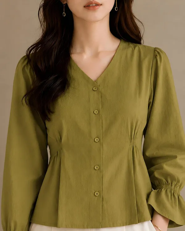 Women_V_Neck_Button_Down_Shirt