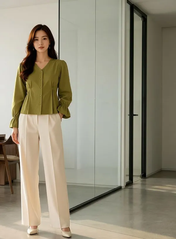 Women_V_Neck_Button_Down_Shirt