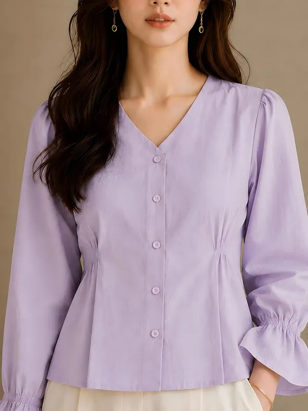Women_V_Neck_Button_Down_Shirt