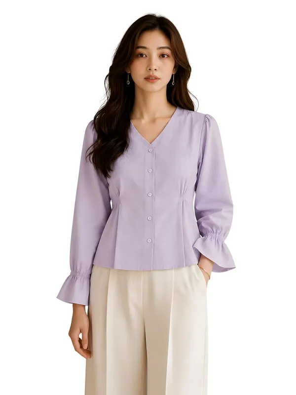 Women_V_Neck_Button_Down_Shirt