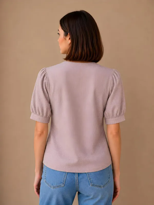 Women_Cotton_Blend_V_Neck_Tunic_Top