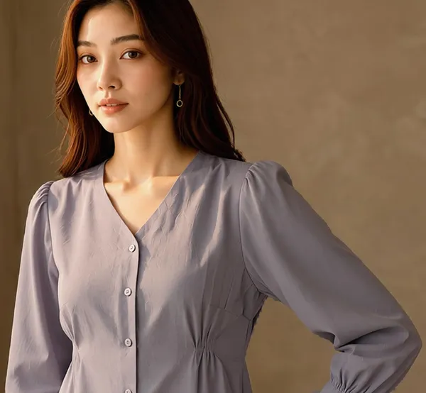 Women_V_Neck_Button_Down_Shirt