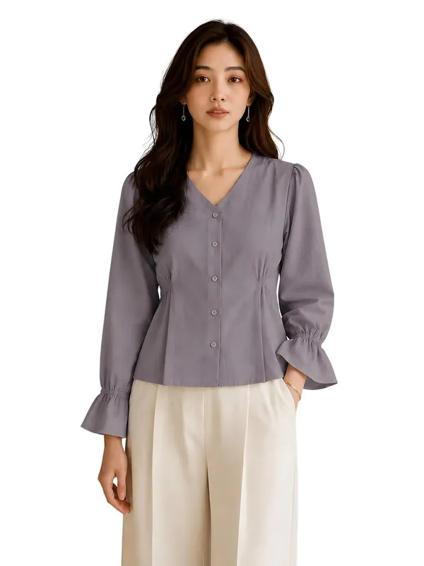 Women_V_Neck_Button_Down_Shirt
